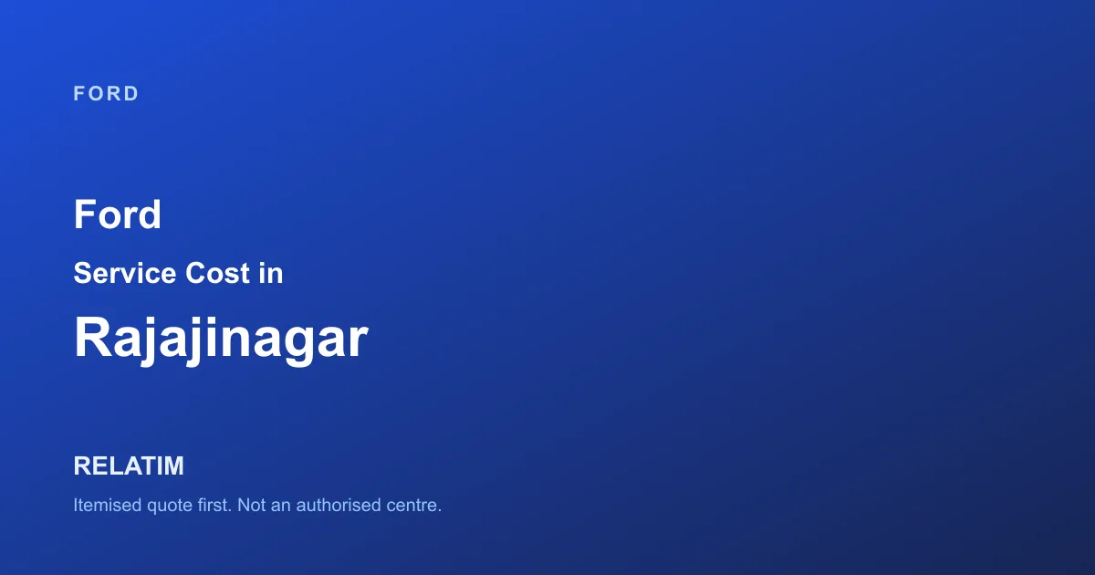 Ford Service Cost in Rajajinagar, Bangalore